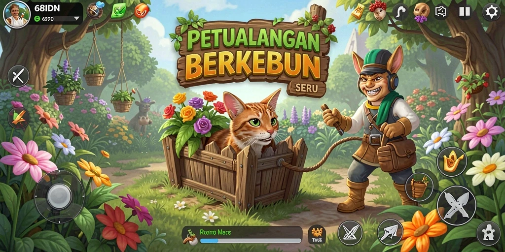 Tangkapan layar utama 68IDN menunjukkan aktivitas berkebun yang seru.