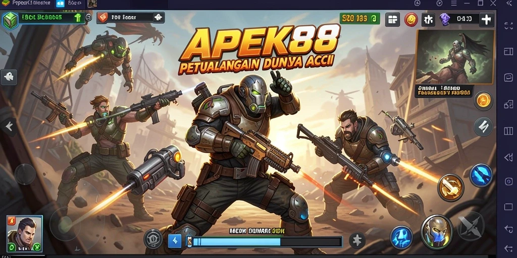 Tampilan seru gameplay APEK88 dengan pertempuran intens.