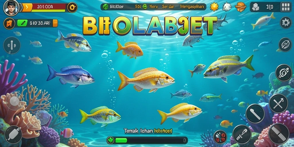 Tampilan gameplay menarik dalam game Tembak Ikan BIOLABET.