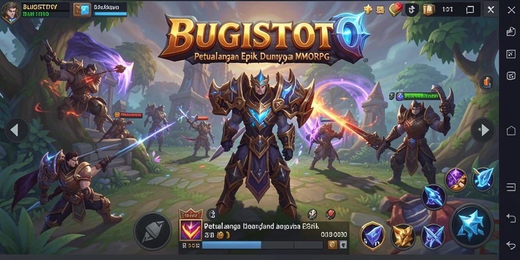 Tampilan gameplay epik dari BUGISTOTO dalam dunia fantasi.