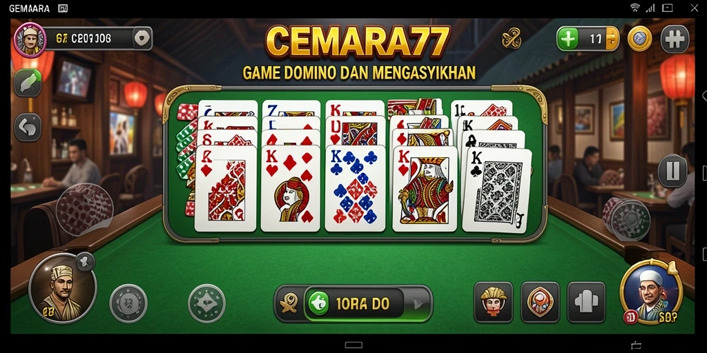 Tampilan gameplay menarik di CEMARA77 dengan dominonya.