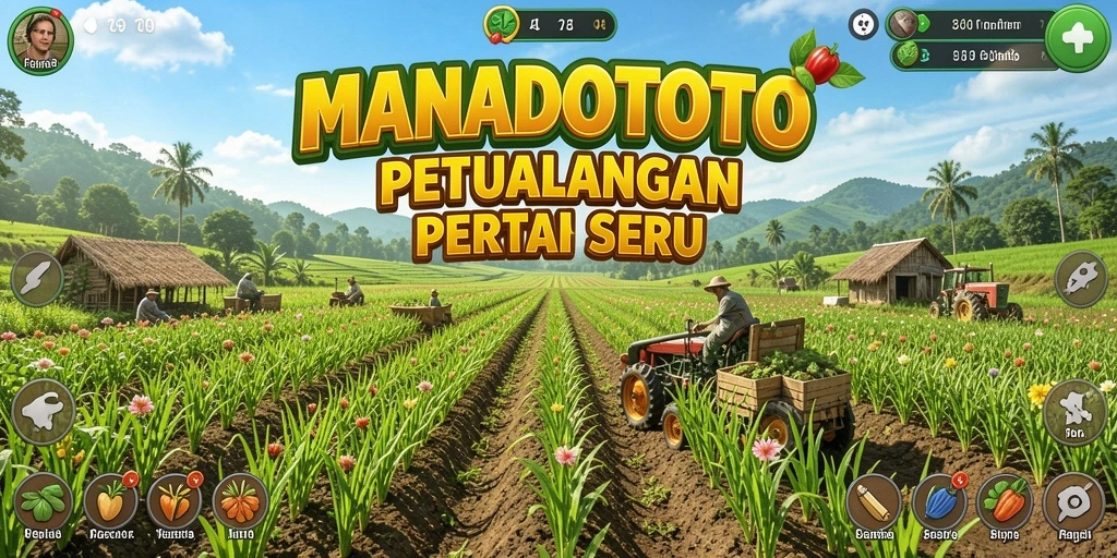 Tampilan menarik dari gameplay pertanian di MANADOTOTO.