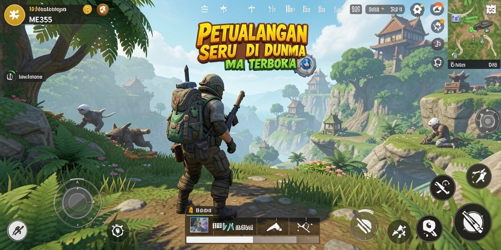 Tampilan gameplay ME355 yang menakjubkan di dunia terbuka.
