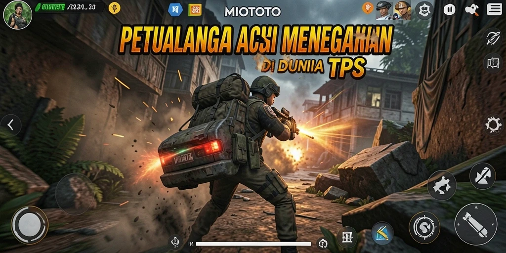 Tampilan gameplay menegangkan di MIOTOTO dengan aksi TPS yang seru.