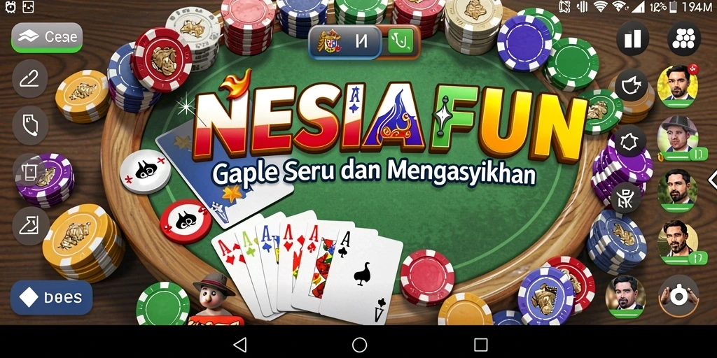 Tampilan screenshot NESIAFUN dengan gameplay Gaple yang menarik.