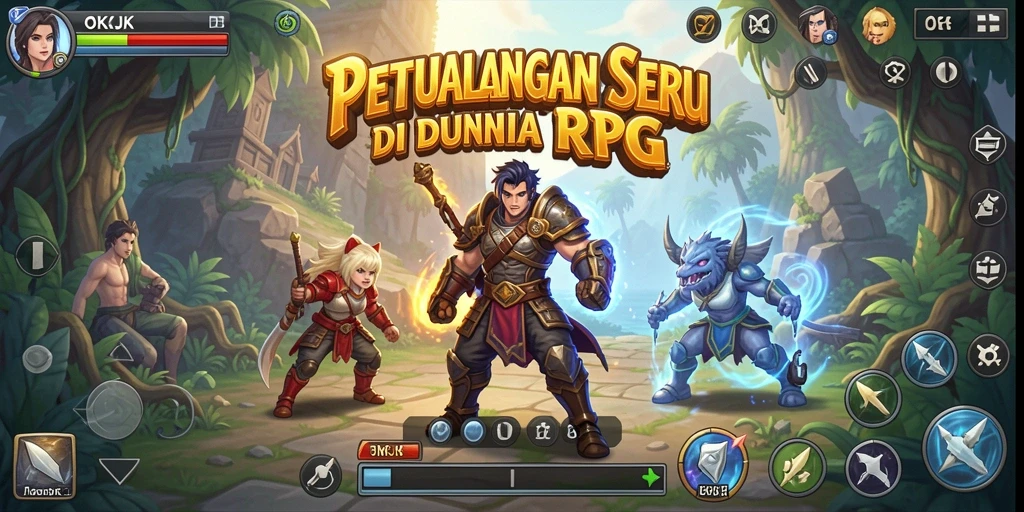 Screenshot yang menunjukkan aksi seru dalam permainan RPG OKJK.