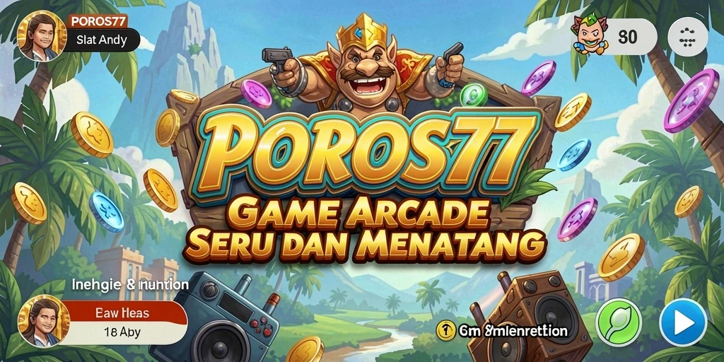 Tampilan gameplay seru dari POROS77 dengan karakter unik dan level menantang.