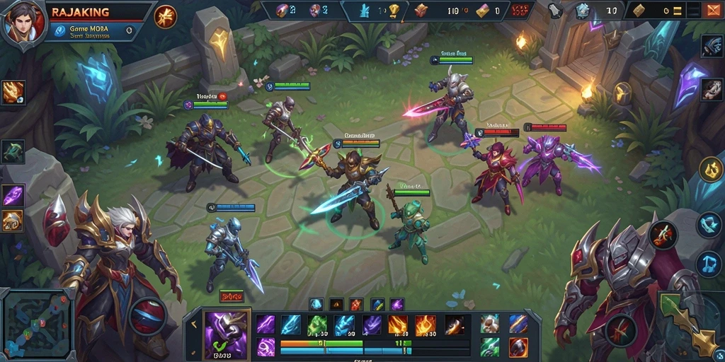 Screenshot gameplay RAJAKING menampilkan pertarungan seru antar karakter.
