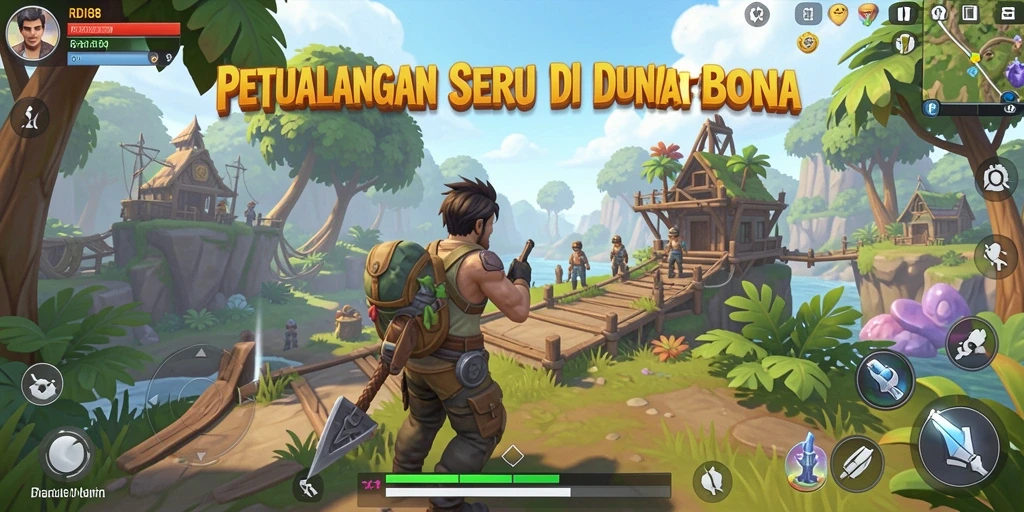 Tangkapan layar RDI88 menampilkan eksplorasi dunia terbuka yang menakjubkan.