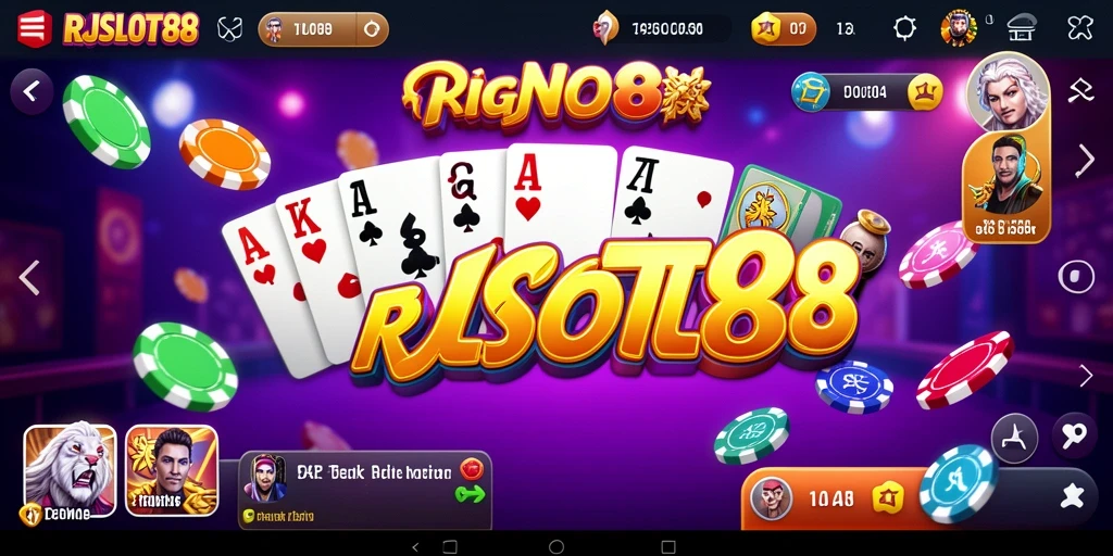Screenshot gameplay RJSLOT88 dengan pemain sedang bertanding Domino.