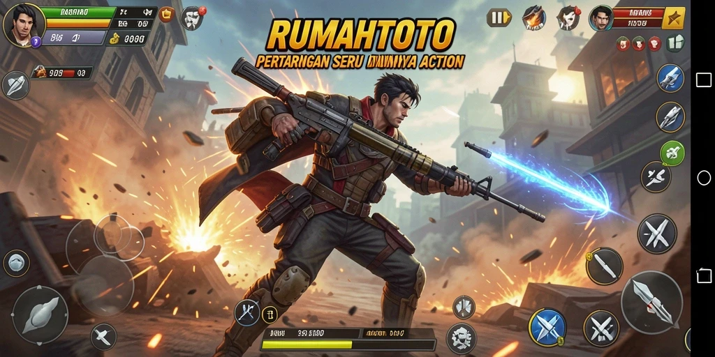 Gameplay RUMAHTOTO yang memukau dan penuh aksi.