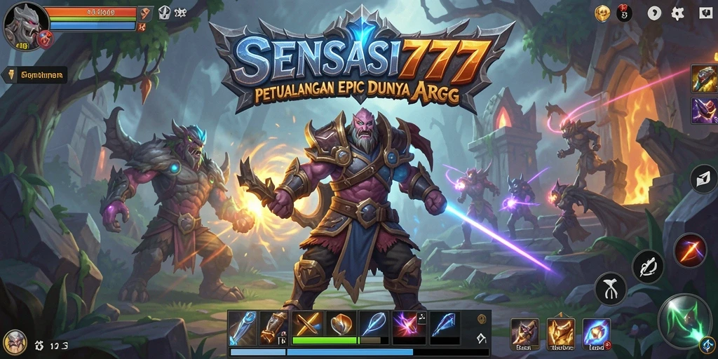 Screenshot SENSASI777 menampilkan aksi pertempuran yang seru dalam gameplay ARPG.