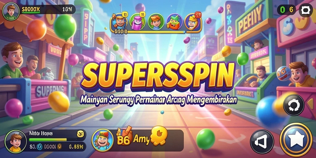 Tampilan seru gameplay SUPERSPIN yang menantang dan menghibur.