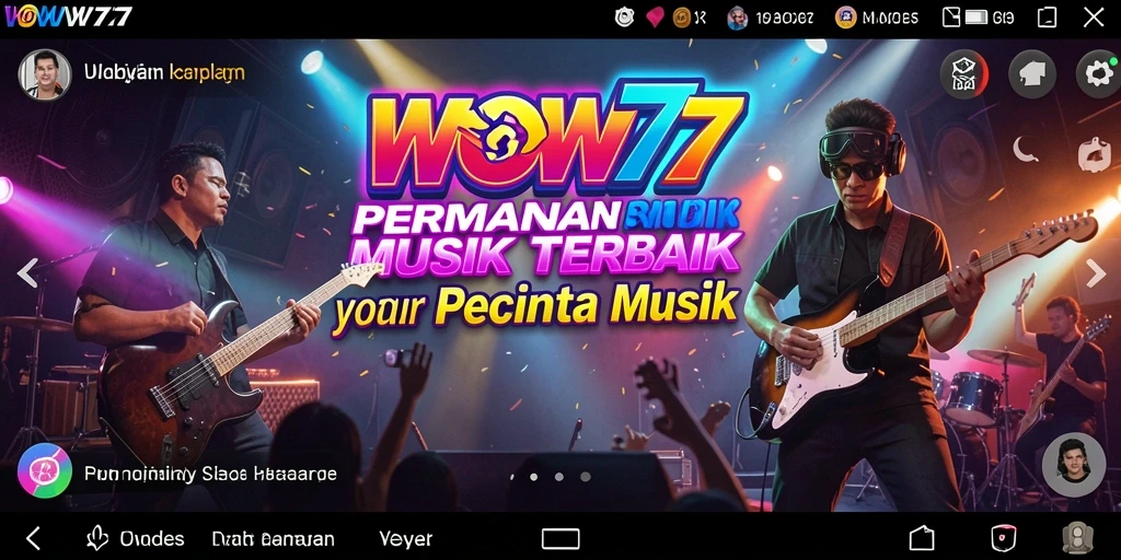 Tangkapan layar WOW77 menampilkan gameplay musik yang seru dan interaktif.