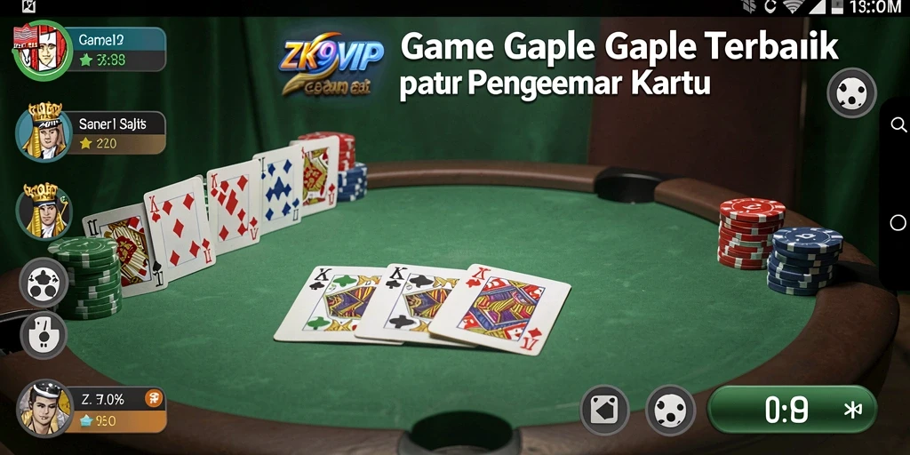 Tampilan gameplay seru dari ZK9VIP yang menampilkan keseruan bermain Gaple.